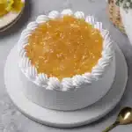 Homemade eggless pineapple cake